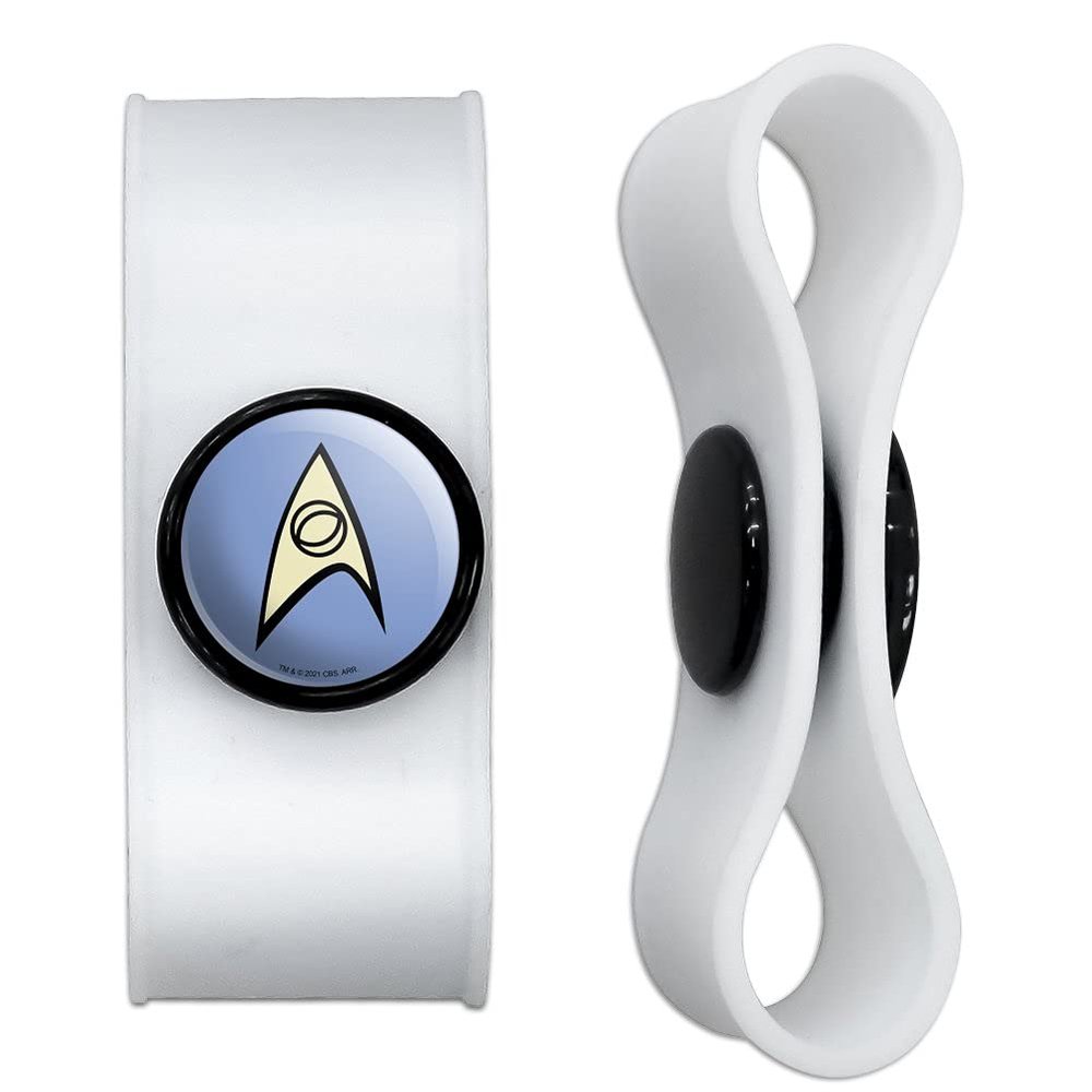 GRAPHICS & MORE Star Trek Science Shield Headphone Earbud Cord Wrap - Charging Cable Manager - Wire Organizer Set of 2 - White