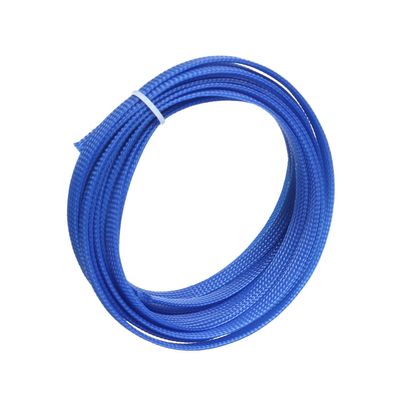 Aicosineg 16.4ft PET Flexible Braided Cable Sleeve 0.33inch Width Wire Loom Sleeving and Organizer Flexible Wire Mesh Sleeve Wrap Protector for TV Audio PC Cords from Pets Chewing Blue