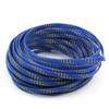 Aicosineg 32.81ft PET Flexible Braided Cable Sleeve 0.25inch Width Wire Loom Sleeving and Organizer Flexible Wire Mesh Sleeve Wrap Protector for TV Audio PC Cords from Pets Chewing Blue and Gold view 2