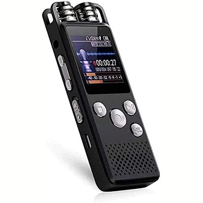 XIXIDIAN Portable Voice Recorder, Mp3 External High-Definition Smart Voice Recorder,with Dual Microphones Noise Reduction, Voice Activated Recorder for Lecture Interview Meeting 16GB