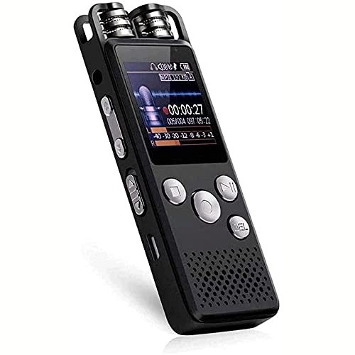 XIXIDIAN Portable Voice Recorder, Mp3 External High-Definition Smart Voice Recorder,with Dual Microphones Noise Reduction, Voice Activated Recorder for Lecture Interview Meeting 16GB