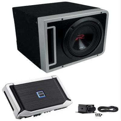 Alpine R2-SB10V 10" 750w R2-W10D4 Subwoofer+Ported Sub Box+Amplifier+Bass Knob
