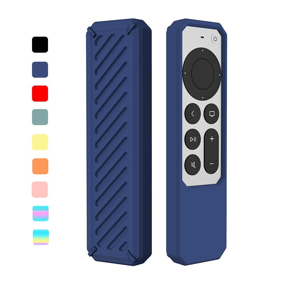 2021 Remote Case for Apple Siri Remote (2nd Gen), Protective Anti-Slip Durable Silicon Shockproof Rubber Cover for Apple 4K HD TV Siri Remote (2nd Generation) (Blue)