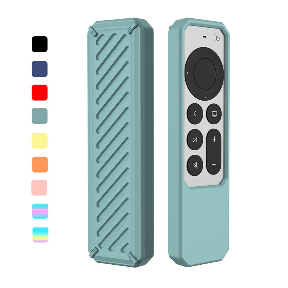 2021 Remote Case for Apple Siri Remote (2nd Gen), Protective Anti-Slip Durable Silicon Shockproof Rubber Cover for Apple 4K HD TV Siri Remote (2nd Generation) (Green)