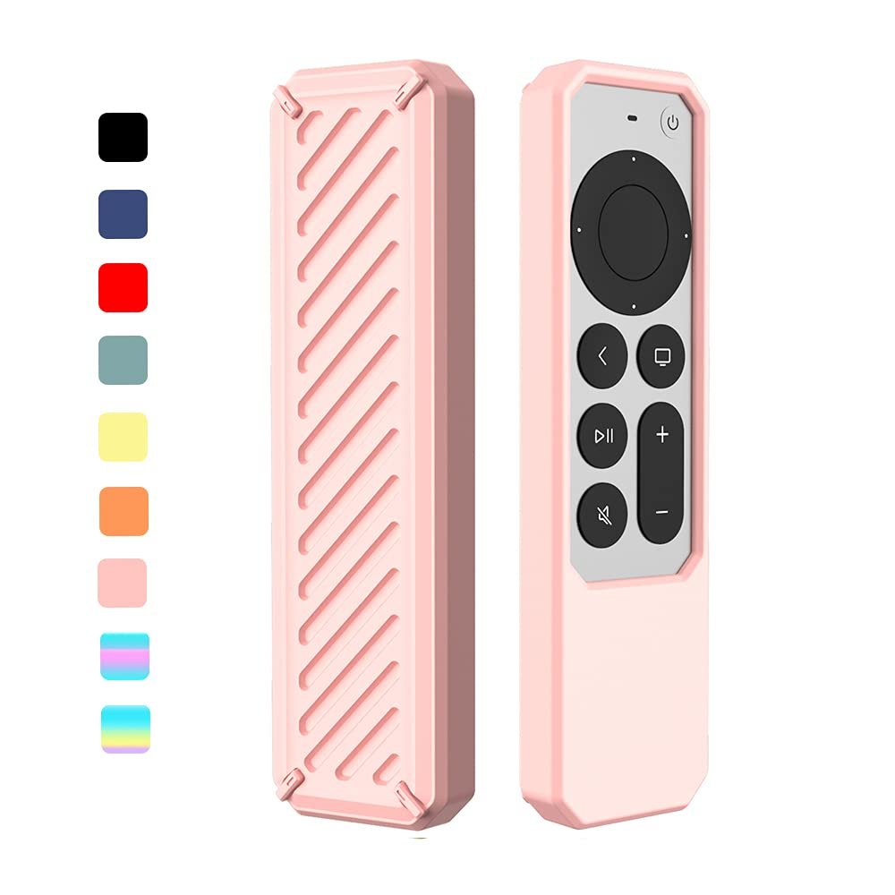 2021 Remote Case for Apple Siri Remote (2nd Gen), Protective Anti-Slip Durable Silicon Shockproof Rubber Cover for Apple 4K HD TV Siri Remote (2nd Generation) (Pink)