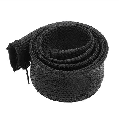 YUNSI 1M Zipper Cable Sleeve Flexible Nylon Wire Cable Management Organizer Wire Cord Hider Protection Black White Gray (Color : Black, Size : 35 mm)