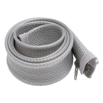 YUNSI 1M Zipper Cable Sleeve Flexible Nylon Wire Cable Management Organizer Wire Cord Hider Protection Black White Gray (Color : Grey, Size : 30 mm)