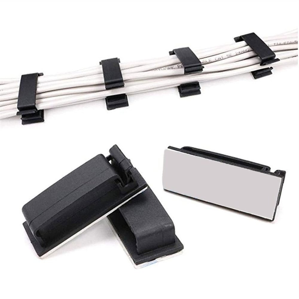 50 Pcs Self Adhesive Wire Organisers Fasteners Cable Management Clip Multipurpose Fixed Wall Desk Surface Holder