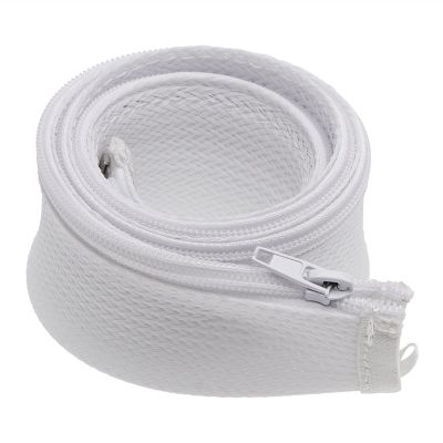 YUNSI 1M Zipper Cable Sleeve Flexible Nylon Wire Cable Management Organizer Wire Cord Hider Protection Black White Gray (Color : White, Size : 25mm)