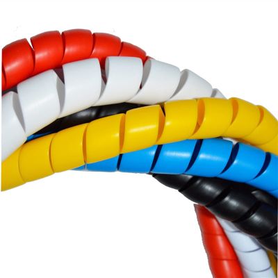 1M Colorful Wire Wrap Spiral in Cable Sleeve Wiring Harness Motorcycle Heat Pipe Sleeve Cable Sleeves Winding Pipe(8-32mm) (Color : Yellow, Size : 10mm)