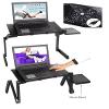 Adjustable Aluminum Laptop Desk Ergonomic Portable TV Bed Lapdesk Tray PC Table Stand Notebook Table Desk Stand with Mouse Pad view 2