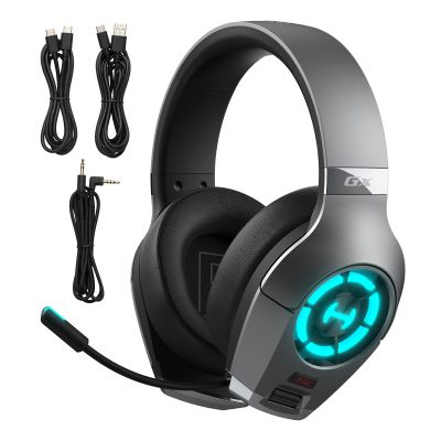 Edifier Hecate GX Hi-Res Gaming Headset for PS4/ PS5/ PC/Switch/Xbox Gamepad - USB/Type-C/3.5mm Wired Gaming Headphones with Microphone RGB Lighting - ENC Noise Cancelling - 50mm Driver (Grey)
