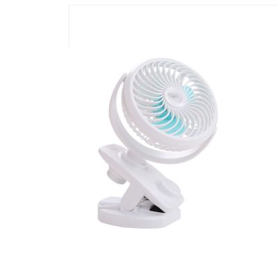 BENHAI Clip on USB Fan, Portable Mini Desk Fan 360 Rotation Angle Table Fan USB Fan for for Home Bed Office Outdoor Travel (Color : White)