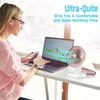 BENHAI Mini Desk USB Fan, Portable Fan 120 Rotation Angle Table Fan 3 Speeds Fan Quiet Fan USB Fan for for Home Bed Office Outdoor Travel Pink view 4