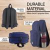 BAZIC PRODUCTS School Backpack 17" Navy Blue, Lightweight School Bag Padded Back & Adjustable Strap for Students, Travel Bag Fit A4 Notebook, 1-Pack view 3