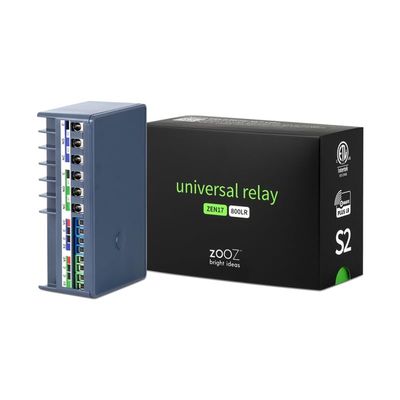 Zooz Z-Wave Long Range Relay ZEN17 800LR for Awnings, Garage Doors, Sprinklers, and More | 2 x NO-C-NC Relays (20A, 10A) | Hub Required (Compatible with Z-Box, Home Assistant, and Hubitat)