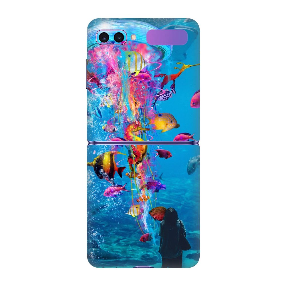 Head Case Designs Officially Licensed Dave Loblaw Aquarium Underwater Vinyl Sticker Skin Decal Cover Compatible with Samsung Galaxy Z Flip / 5G