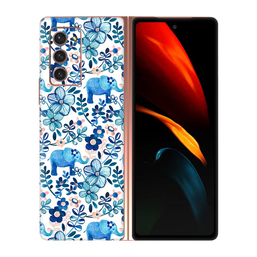 Head Case Designs Officially Licensed Micklyn Le Feuvre Watercolour Floral Elephant Patterns 2 Vinyl Sticker Skin Decal Cover Compatible with Samsung Galaxy Z Fold2 5G