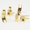 8pcs brass Gold plated right angle Hifi audio speaker cable Y spade spade banana to spade adapter (Bundle : 8pcs) view 2