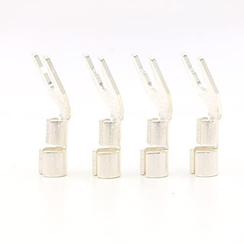 Hifi audio 4PCS Hi-End Solid silver plated Y Spade Plugs Speaker Cable Wire Connector 5mm (Color : 8pcs)