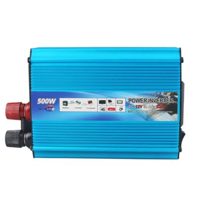 WONOOS 500W Car Power Inverter Converter Portable Durable Adapter with USB Port Charging for Laptop Cellphone Video Player Consoles,Blue,500W12V to 220V