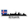 Squiddy Reykjavik Iceland Skyline - Vinyl Sticker for Car, Laptop, Notebook (6" Wide) view 1
