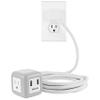 Philips Cube Extension Cord, 10 Ft, 3-Outlet Flat Plug Cube Cord with Multiple Outlets, 3 Prong Cube Extension Cord, 2 USB Ports, Gray/White, SPS3102WB/37 view 1