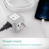 Philips Cube Extension Cord, 10 Ft, 3-Outlet Flat Plug Cube Cord with Multiple Outlets, 3 Prong Cube Extension Cord, 2 USB Ports, Gray/White, SPS3102WB/37 view 3