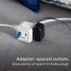 Philips Cube Extension Cord, 10 Ft, 3-Outlet Flat Plug Cube Cord with Multiple Outlets, 3 Prong Cube Extension Cord, 2 USB Ports, Gray/White, SPS3102WB/37 view 4