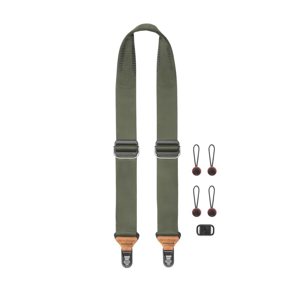 Peak Design Slide Camera Strap, Sage, Configurable as a Sling, Neck or Shoulder Strap, Quick Release and Connection, Smooth and Grippy Side, Camera Straps for Photographers, 200 lb Capacity