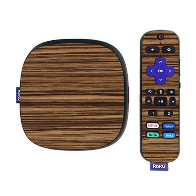 MightySkins Skin Compatible with Roku Ultra HDR 4K Streaming Media Player (2020) - Dark Zebra Wood | Protective, Durable, and Unique Vinyl Decal wrap Cover | Easy to Apply | Made in The USA
