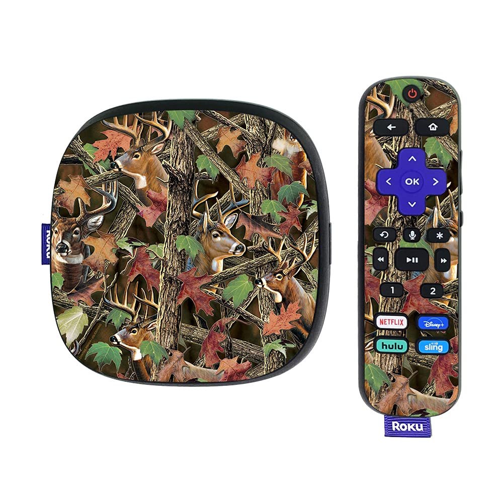 MightySkins Skin Compatible with Roku Ultra HDR 4K Streaming Media Player (2020) - Buck Camo | Protective, Durable, and Unique Vinyl Decal wrap Cover | Easy to Apply | Made in The USA