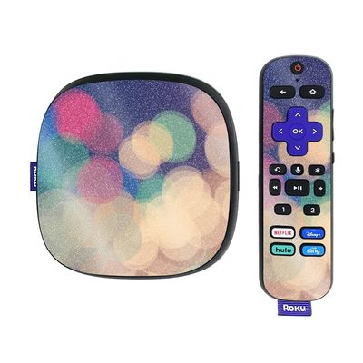 MightySkins Glossy Glitter Skin Compatible with Roku Ultra HDR 4K Streaming Media Player (2020) - Focus | Protective, Durable High-Gloss Glitter Finish | Easy to Apply | Made in The USA
