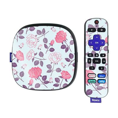 MightySkins Glossy Glitter Skin Compatible with Roku Ultra HDR 4K Streaming Media Player (2020) - Vintage Floral | Protective, Durable High-Gloss Glitter Finish | Easy to Apply | Made in The USA