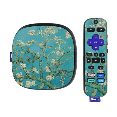 MightySkins Skin Compatible with Roku Ultra HDR 4K Streaming Media Player (2020) - Almond Blossom | Protective, Durable, and Unique Vinyl Decal wrap Cover | Easy to Apply | Made in The USA