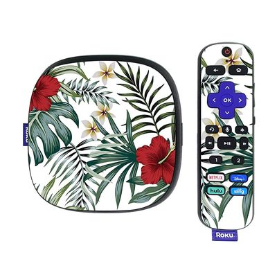 MightySkins Skin Compatible with Roku Ultra HDR 4K Streaming Media Player (2020) - Tropical Hibiscus | Protective, Durable, and Unique Vinyl Decal wrap Cover | Easy to Apply | Made in The USA