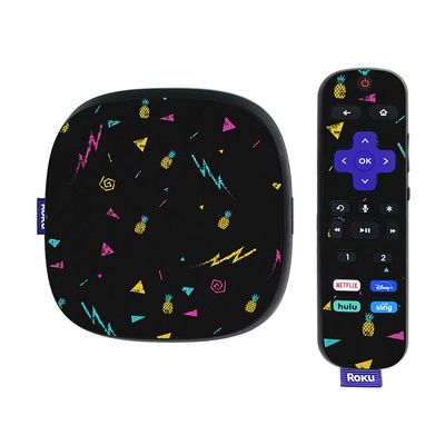 MightySkins Skin Compatible with Roku Ultra HDR 4K Streaming Media Player (2020) - Magic Pineapple | Protective, Durable, and Unique Vinyl Decal wrap Cover | Easy to Apply | Made in The USA