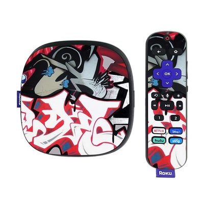 MightySkins Skin Compatible with Roku Ultra HDR 4K Streaming Media Player (2020) - Graffiti Mash Up | Protective, Durable, and Unique Vinyl Decal wrap Cover | Easy to Applys | Made in The USA