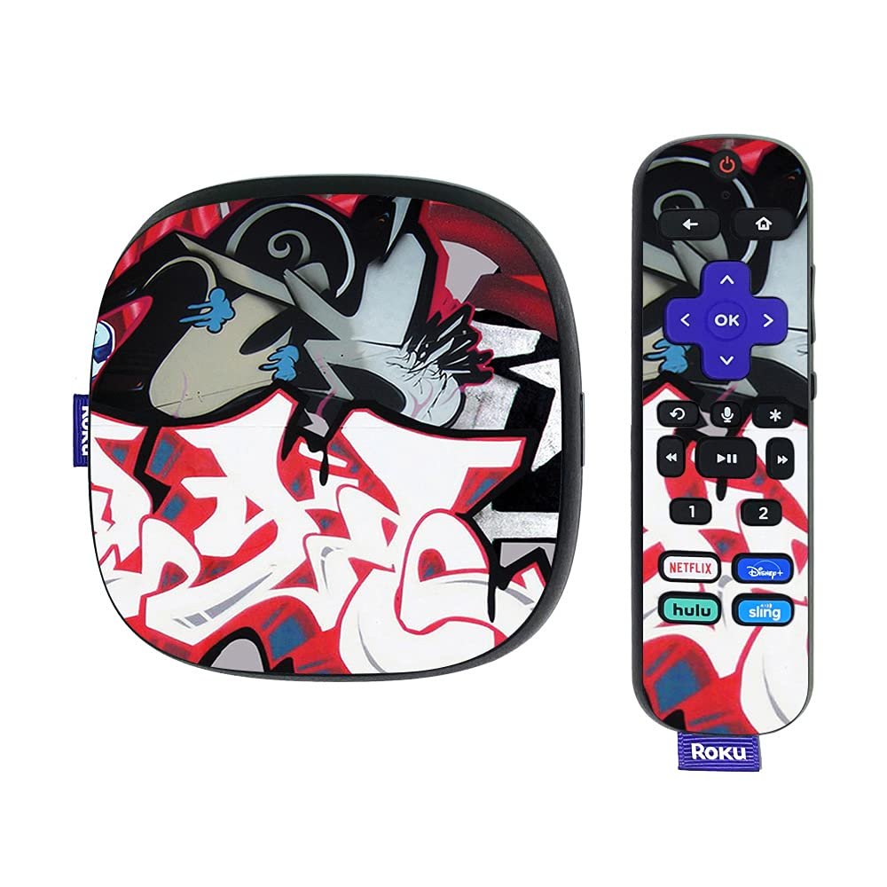 MightySkins Skin Compatible with Roku Ultra HDR 4K Streaming Media Player (2020) - Graffiti Mash Up | Protective, Durable, and Unique Vinyl Decal wrap Cover | Easy to Applys | Made in The USA