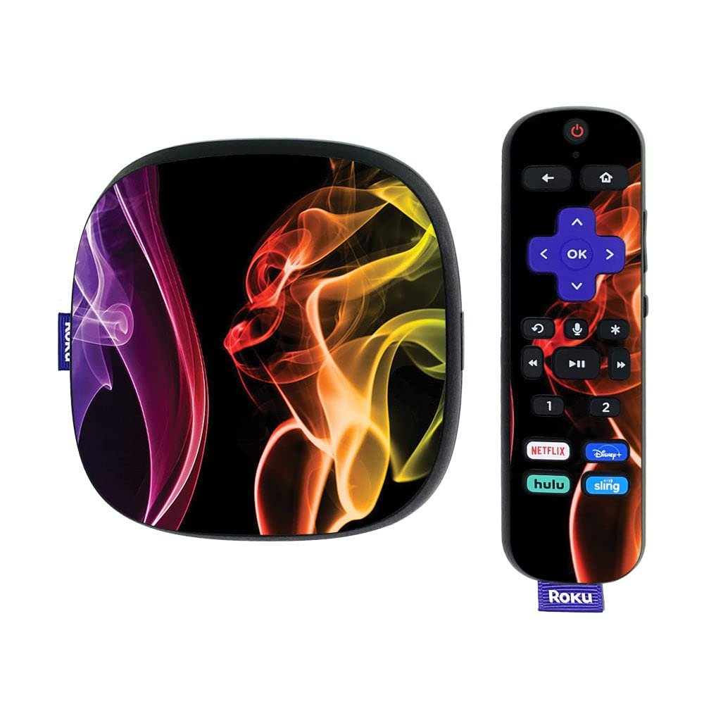 MightySkins Skin Compatible with Roku Ultra HDR 4K Streaming Media Player (2020) - Bright Smoke | Protective, Durable, and Unique Vinyl Decal wrap Cover | Easy to Apply | Made in The USA