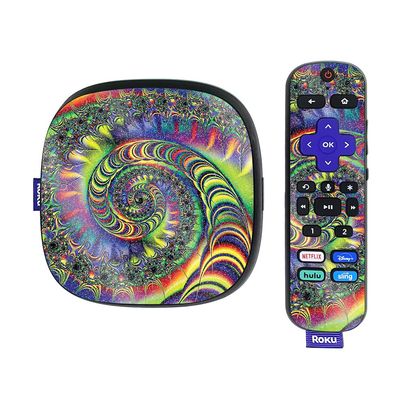 MightySkins Glossy Glitter Skin Compatible with Roku Ultra HDR 4K Streaming Media Player (2020) - Acid | Protective, Durable High-Gloss Glitter Finish | Easy to Apply | Made in The USA