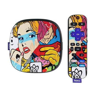 MightySkins Skin Compatible with Roku Ultra HDR 4K Streaming Media Player (2020) - Cartoon Mania | Protective, Durable, and Unique Vinyl Decal wrap Cover | Easy to Apply | Made in The USA