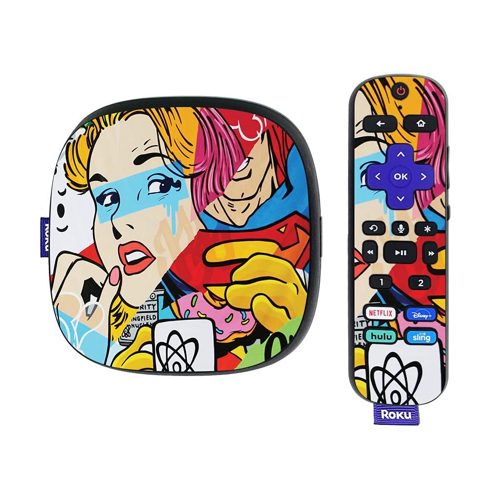 MightySkins Skin Compatible with Roku Ultra HDR 4K Streaming Media Player (2020) - Cartoon Mania | Protective, Durable, and Unique Vinyl Decal wrap Cover | Easy to Apply | Made in The USA