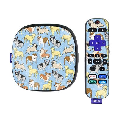 MightySkins Glossy Glitter Skin Compatible with Roku Ultra HDR 4K Streaming Media Player (2020) - Puppy Party | Protective, Durable High-Gloss Glitter Finish | Easy to Apply | Made in The USA