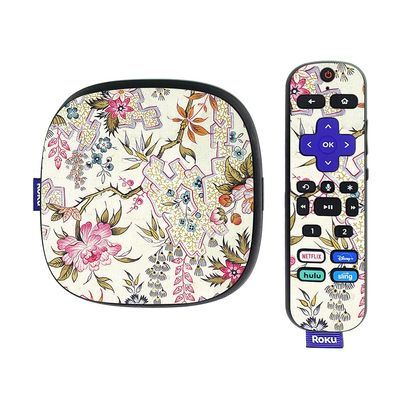 MightySkins Skin Compatible with Roku Ultra HDR 4K Streaming Media Player (2020) - Floral Design | Protective, Durable, and Unique Vinyl Decal wrap Cover | Easy to Apply | Made in The USA