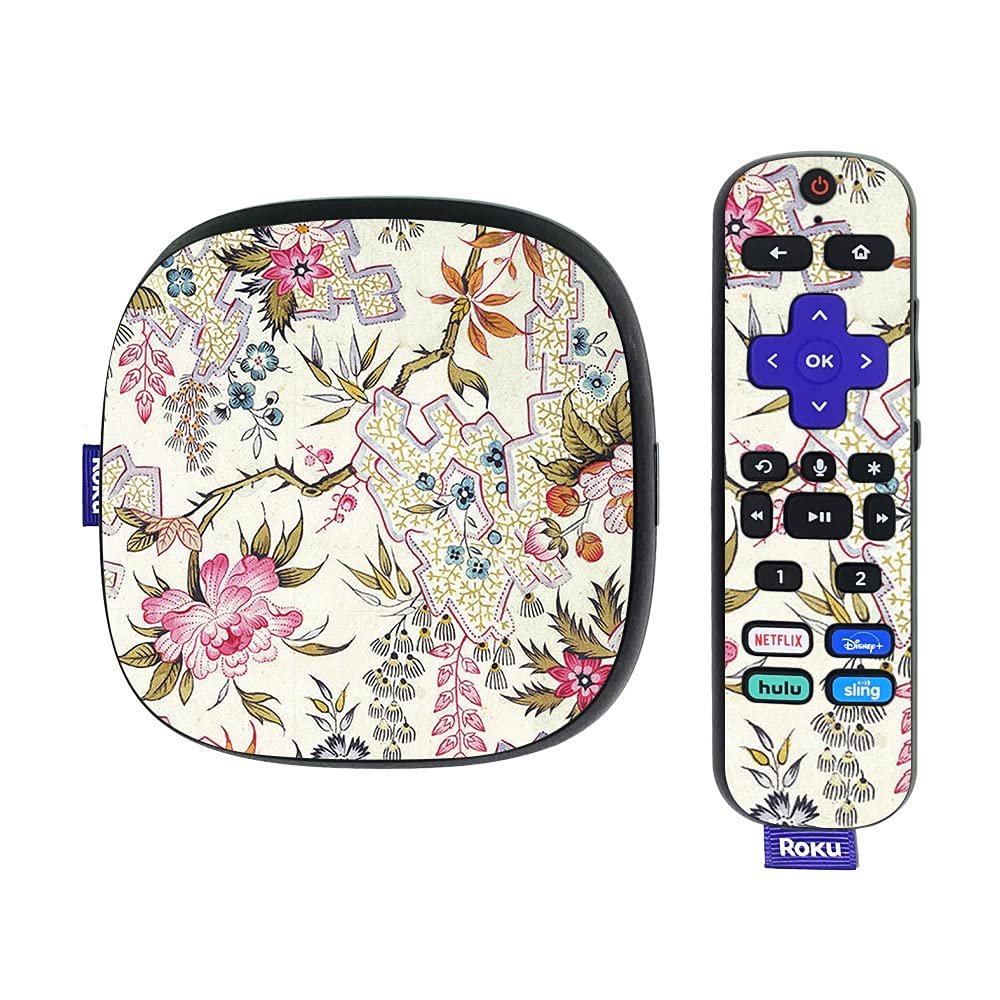 MightySkins Skin Compatible with Roku Ultra HDR 4K Streaming Media Player (2020) - Floral Design | Protective, Durable, and Unique Vinyl Decal wrap Cover | Easy to Apply | Made in The USA