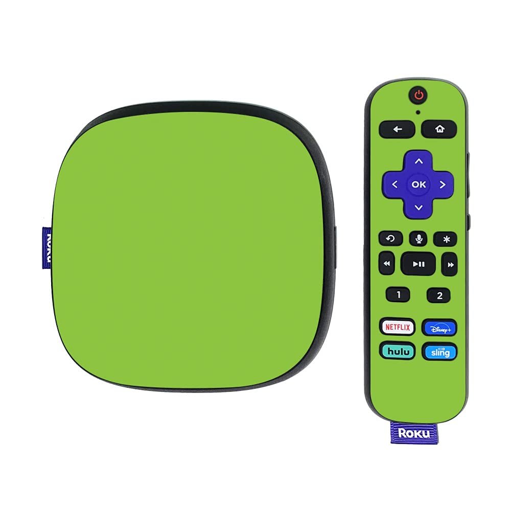 MightySkins Skin Compatible with Roku Ultra HDR 4K Streaming Media Player (2020) - Solid Lime Green | Protective, Durable, and Unique Vinyl Decal wrap Cover | Easy to Applys | Made in The USA