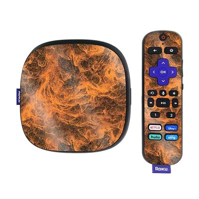 MightySkins Glossy Glitter Skin Compatible with Roku Ultra HDR 4K Streaming Media Player (2020) - Burning Up | Protective, Durable High-Gloss Glitter Finish | Easy to Apply | Made in The USA