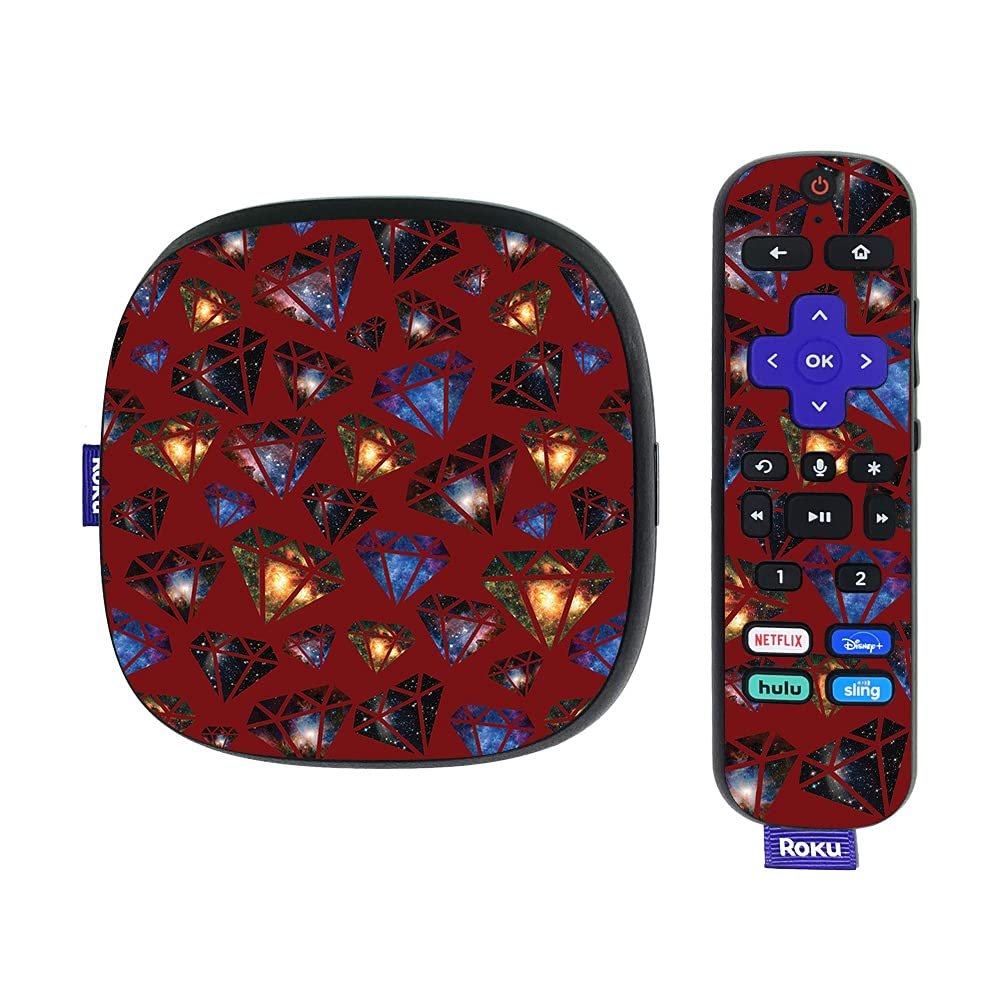MightySkins Skin Compatible with Roku Ultra HDR 4K Streaming Media Player (2020) - Diamond Galaxy | Protective, Durable, and Unique Vinyl Decal wrap Cover | Easy to Apply | Made in The USA