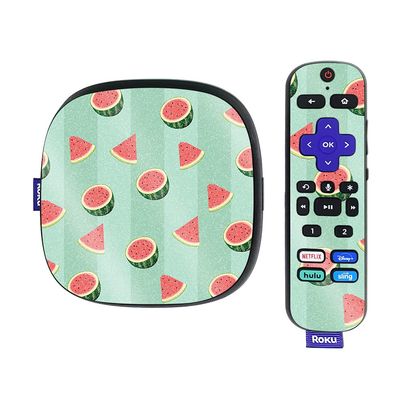 MightySkins Glossy Glitter Skin Compatible with Roku Ultra HDR 4K Streaming Media Player (2020) - Watermelon Patch | Protective, Durable High-Gloss Glitter Finish | Easy to Apply | Made in The USA